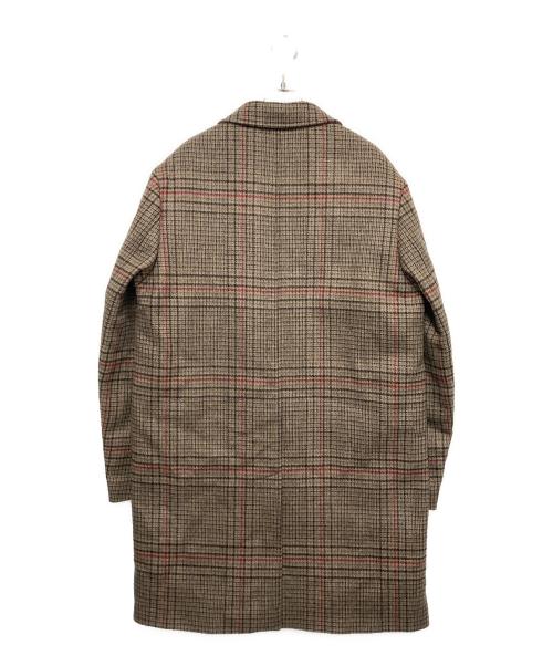 D DOT  DUE（ディードットドゥエ）D DOT  DUE (ディードットドゥエ) ダウンチェックコート ブラウン サイズ:50の古着・服飾アイテム