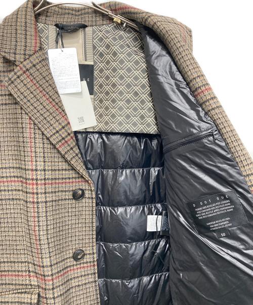D DOT  DUE（ディードットドゥエ）D DOT  DUE (ディードットドゥエ) ダウンチェックコート ブラウン サイズ:50の古着・服飾アイテム