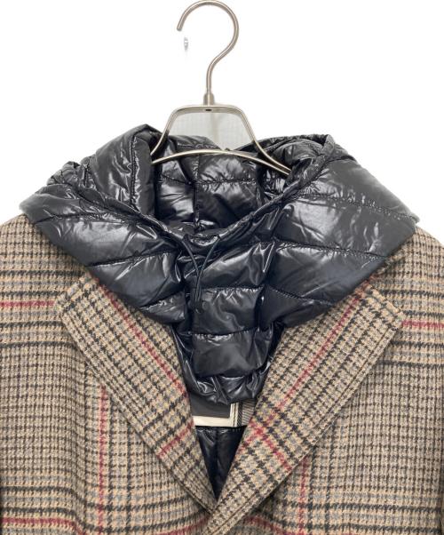 D DOT  DUE（ディードットドゥエ）D DOT  DUE (ディードットドゥエ) ダウンチェックコート ブラウン サイズ:50の古着・服飾アイテム