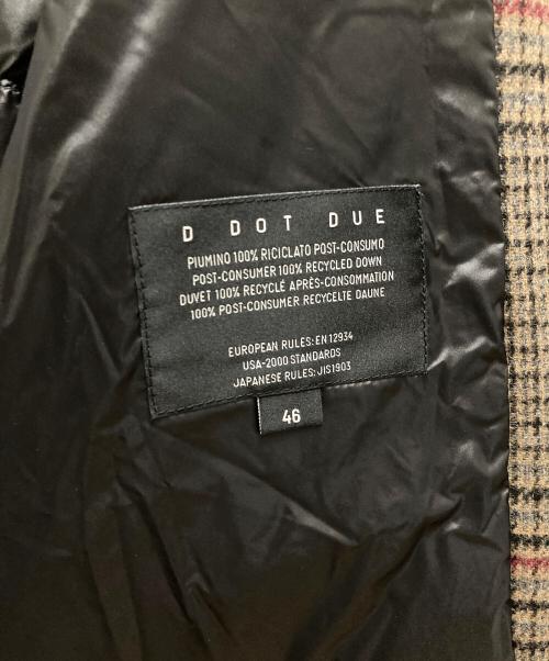D DOT  DUE（ディードットドゥエ）D DOT  DUE (ディードットドゥエ) ダウンチェックコート ブラウン サイズ:46 未使用品の古着・服飾アイテム