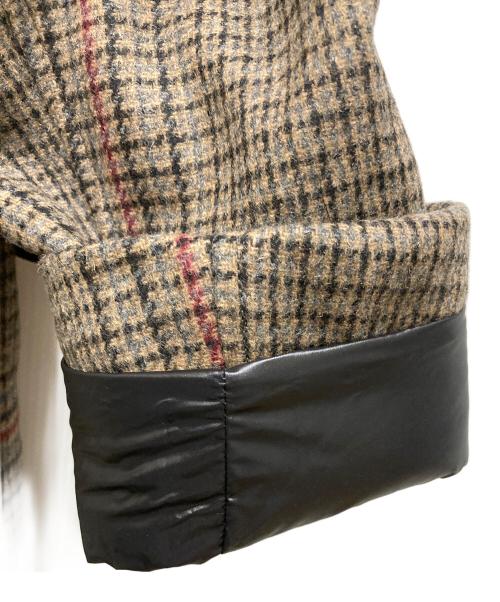 D DOT  DUE（ディードットドゥエ）D DOT  DUE (ディードットドゥエ) ダウンチェックコート ブラウン サイズ:46 未使用品の古着・服飾アイテム