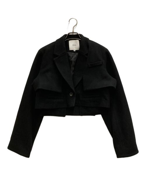 UN3D.（アンスリード）UN3D. (アンスリード) レイヤードウールショートジャケット ブラック サイズ:Ⅿの古着・服飾アイテム