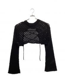 SELENAHELIOS（セレナヘリオス）の古着「メッシュカーディガン」｜ブラック