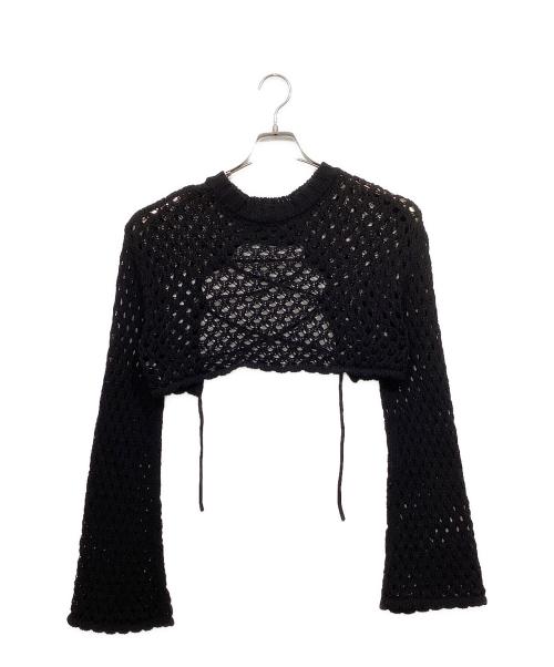 SELENAHELIOS（セレナヘリオス）SELENAHELIOS (セレナヘリオス) メッシュカーディガン ブラック サイズ:サイズタグ切れ有の古着・服飾アイテム