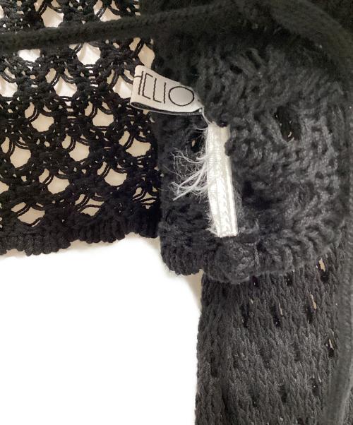 SELENAHELIOS（セレナヘリオス）SELENAHELIOS (セレナヘリオス) メッシュカーディガン ブラック サイズ:サイズタグ切れ有の古着・服飾アイテム