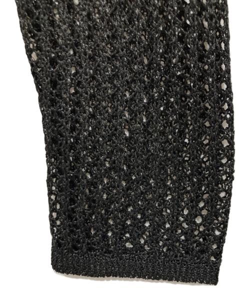 ELCHELE（エルチェレ）ELCHELE (エルチェレ) KNIT CROCHET BODYSUITE W/NECKTIE ブラック サイズ:Fの古着・服飾アイテム