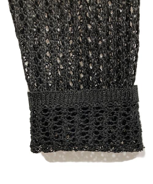 ELCHELE（エルチェレ）ELCHELE (エルチェレ) KNIT CROCHET BODYSUITE W/NECKTIE ブラック サイズ:Fの古着・服飾アイテム