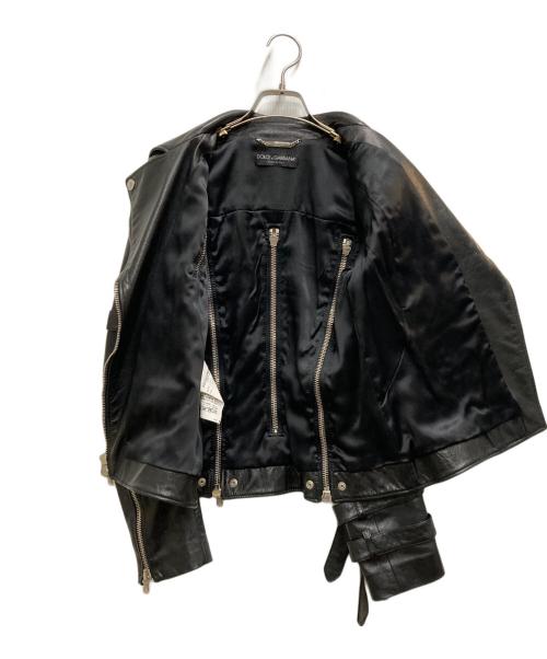 DOLCE & GABBANA（ドルチェ＆ガッバーナ）DOLCE & GABBANA (ドルチェ＆ガッバーナ) ジップデザインライダースジャケット ブラック サイズ:38の古着・服飾アイテム