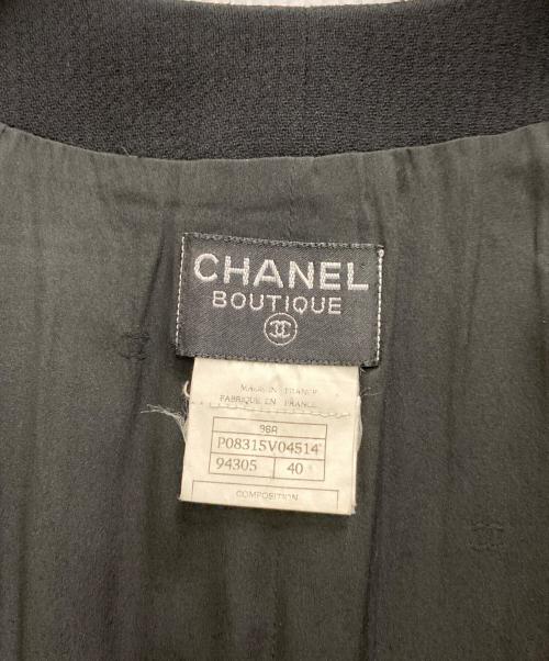 CHANEL（シャネル）CHANEL (シャネル) グリポアボタンロングジャケット/コート ブラック サイズ:40の古着・服飾アイテム