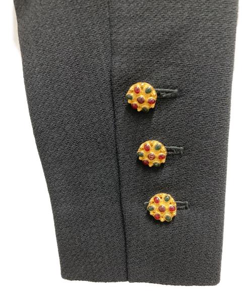CHANEL（シャネル）CHANEL (シャネル) グリポアボタンロングジャケット/コート ブラック サイズ:40の古着・服飾アイテム