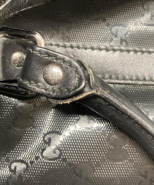 GUCCI（グッチ）GUCCI (グッチ) PVCボストンバッグ ブラックの古着・服飾アイテム