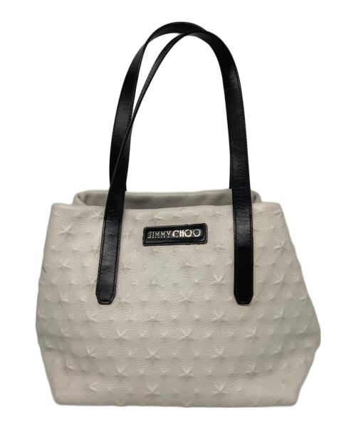 JIMMY CHOO（ジミーチュウ）JIMMY CHOO (ジミーチュウ) ピムリコ スターエンボスハンドバッグ ホワイトの古着・服飾アイテム