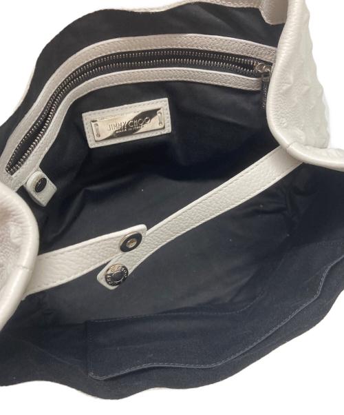 JIMMY CHOO（ジミーチュウ）JIMMY CHOO (ジミーチュウ) ピムリコ スターエンボスハンドバッグ ホワイトの古着・服飾アイテム