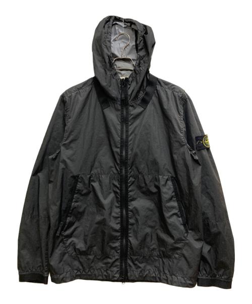 STONE ISLAND（ストーンアイランド）STONE ISLAND (ストーンアイランド) ガーメントダイコーティングナイロンジップフーディ ブラック サイズ:Lの古着・服飾アイテム