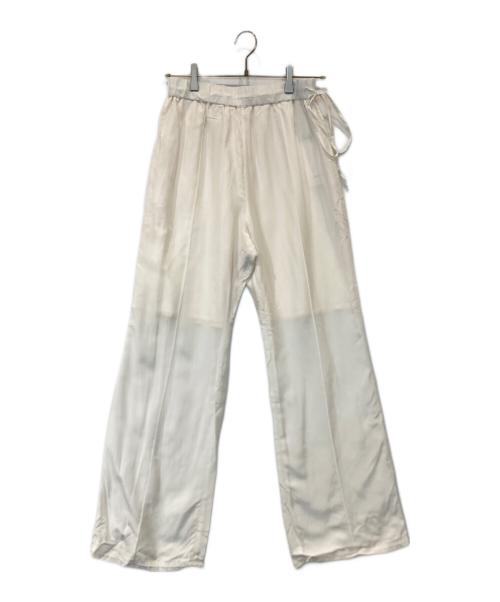 la peau de gem（ラポドゥジェム）la peau de gem (ラポドゥジェム) サテンパンツ GEM-1012 ホワイト サイズ:Mの古着・服飾アイテム
