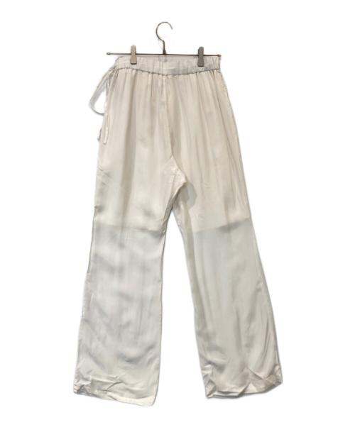 la peau de gem（ラポドゥジェム）la peau de gem (ラポドゥジェム) サテンパンツ GEM-1012 ホワイト サイズ:Mの古着・服飾アイテム