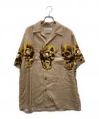WACKO MARIA×56 TATTOO STUDIOワコマリア×56 タトゥースタジオ）の古着「S/S HAWAIIAN SHIRT」｜ブラウン