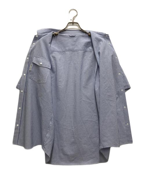 RIDGE MOUNTAIN GEAR（リッジマウンテン ギア）RIDGE MOUNTAIN GEAR (リッジマウンテン ギア) シアサッカーストライプS/Sシャツ ブルー サイズ:Lの古着・服飾アイテム