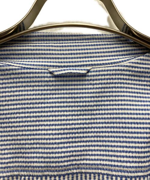 RIDGE MOUNTAIN GEAR（リッジマウンテン ギア）RIDGE MOUNTAIN GEAR (リッジマウンテン ギア) シアサッカーストライプS/Sシャツ ブルー サイズ:Lの古着・服飾アイテム