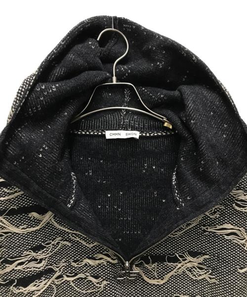 CMMN SWDN（コモンスウェーデン）CMMN SWDN (コモンスウェーデン) ARRAN DISDRESSED ブラック×ホワイト サイズ:Lの古着・服飾アイテム