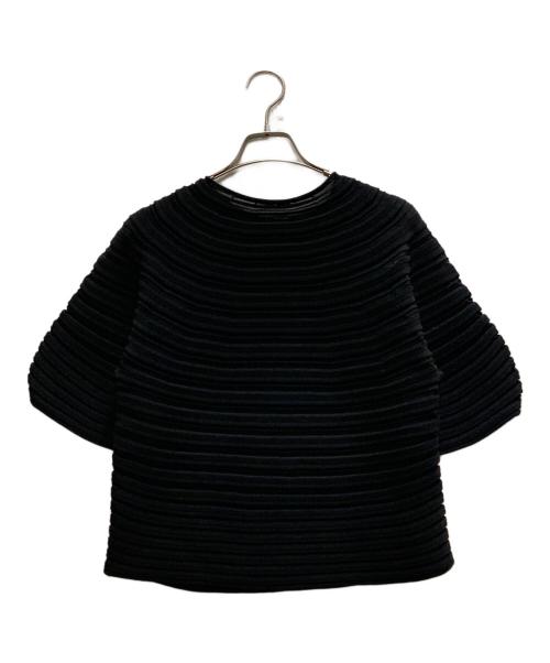 PLEATS PLEASE（プリーツプリーズ）PLEATS PLEASE (プリーツプリーズ) MUSHROOM KNIT Top ブラック サイズ:不明の古着・服飾アイテム