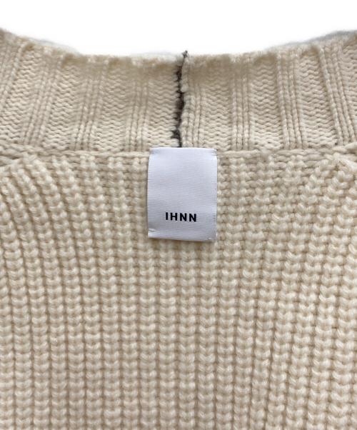 IHNN（イン）IHNN (イン) カラーステッチカーディガン ホワイト サイズ:ｆreeの古着・服飾アイテム