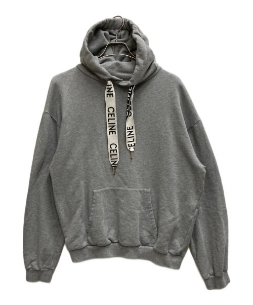 CELINE（セリーヌ）CELINE (セリーヌ) フード付 ルーズスウェットシャツ グレー サイズ:Lの古着・服飾アイテム