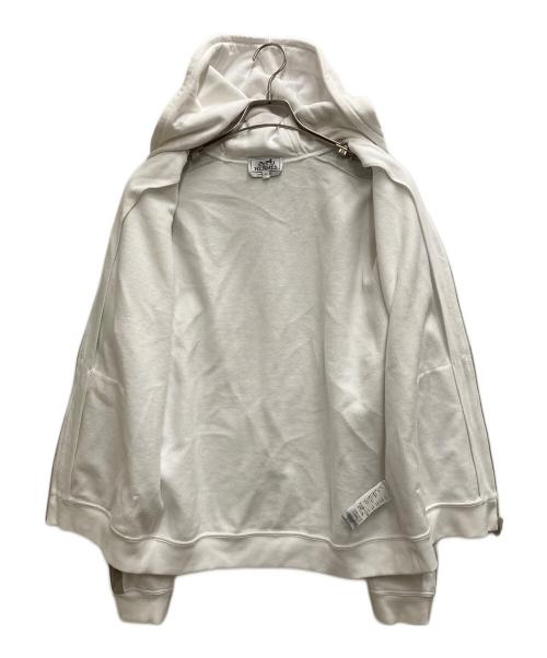 HERMES（エルメス）HERMES (エルメス) フーデッドジップアップ・パーカ 《ランH》 ホワイト サイズ:Lの古着・服飾アイテム