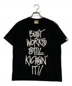 A BATHING APE×stussyアベイシングエイプ×ステューシー）の古着「コラボTシャツ」｜ブラック