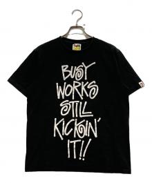 A BATHING APE×stussy（アベイシングエイプ×ステューシー）の古着「コラボTシャツ」｜ブラック