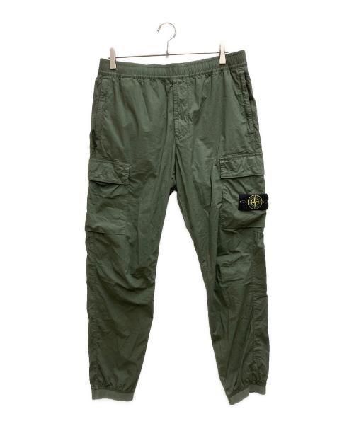 STONE ISLAND（ストーンアイランド）STONE ISLAND (ストーンアイランド) ストレッチ ガーメントダイ テーパード カーゴパンツ カーキ サイズ:86cm (W34)の古着・服飾アイテム
