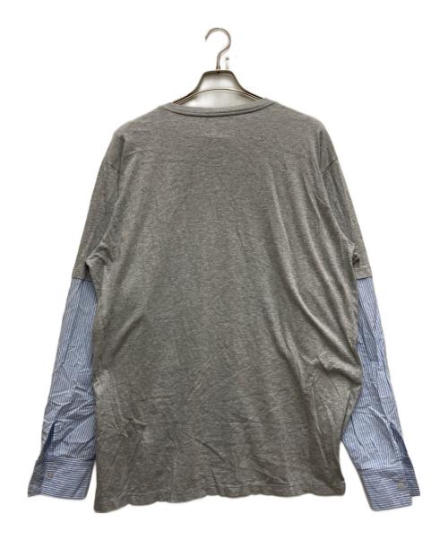 MM6 Maison Margiela（エムエムシックスメゾンマルジェラ）MM6 Maison Margiela (エムエムシックスメゾンマルジェラ) 切替Tシャツ グレー×ブルー サイズ:Sの古着・服飾アイテム