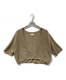 MEYANE（メヤネ）の古着「LONG SLIT HALF KNIT（ロングスリットハーフニット）MEY-2103」｜ベージュ