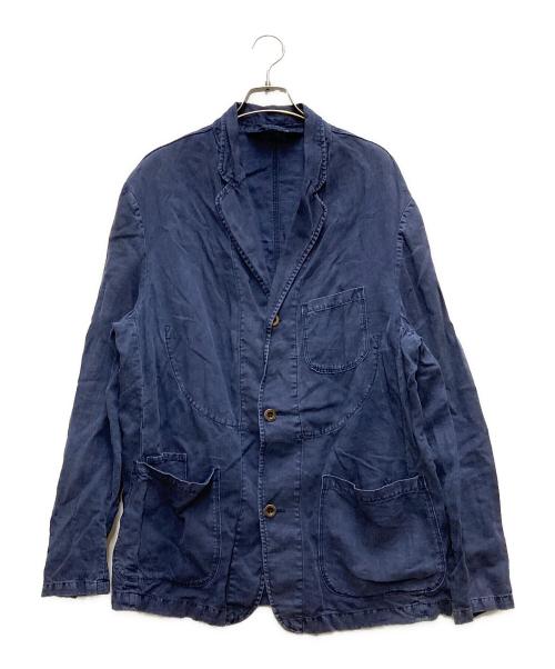 POLO RALPH LAUREN（ポロ・ラルフローレン）POLO RALPH LAUREN (ポロ・ラルフローレン) 90sリネンテーラードジャケット ネイビー サイズ:LLの古着・服飾アイテム