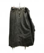 VAQUERAヴァケラ）の古着「デニムアシンメトリースカート」｜ブラック