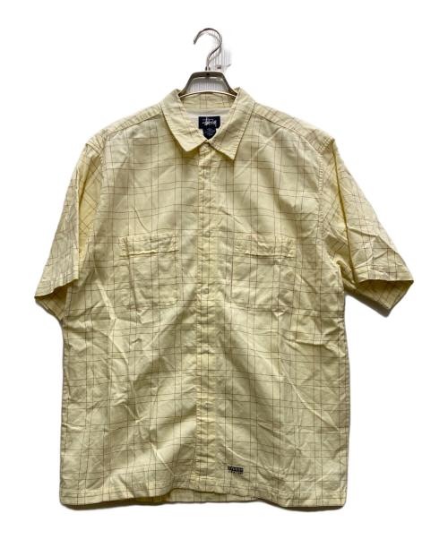 stussy（ステューシー）stussy (ステューシー) 90's チェックS/Sシャツ イエロー サイズ:Ｌの古着・服飾アイテム