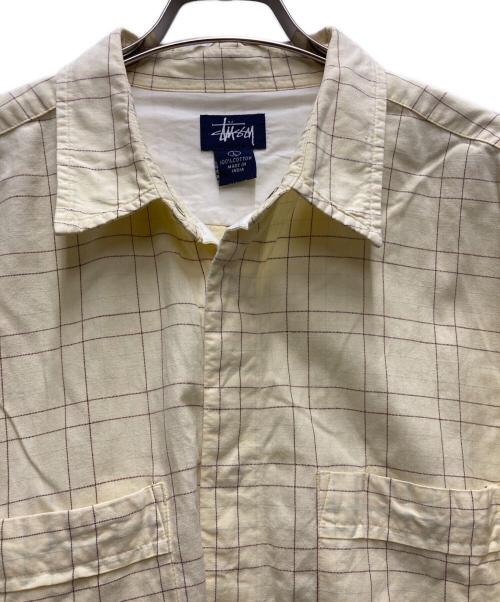 stussy（ステューシー）stussy (ステューシー) 90's チェックS/Sシャツ イエロー サイズ:Ｌの古着・服飾アイテム