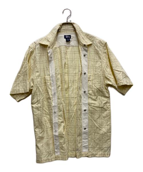 stussy（ステューシー）stussy (ステューシー) 90's チェックS/Sシャツ イエロー サイズ:Ｌの古着・服飾アイテム