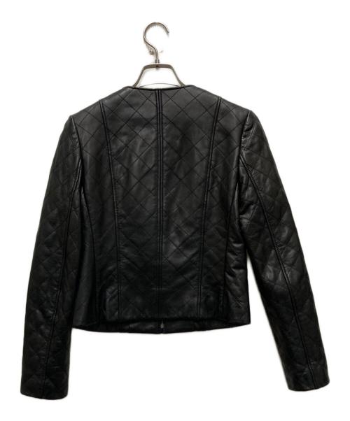 ANAYI（アナイ）ANAYI (アナイ) ラムレザーノーカラージャケット ブラック サイズ:38の古着・服飾アイテム