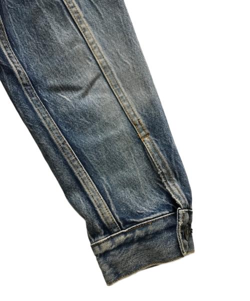 BALENCIAGA（バレンシアガ）BALENCIAGA (バレンシアガ) ダメージ加工バックロゴデニムジャケット ブルー サイズ:34の古着・服飾アイテム