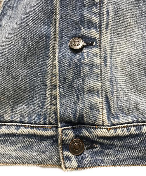 BALENCIAGA（バレンシアガ）BALENCIAGA (バレンシアガ) ダメージ加工バックロゴデニムジャケット ブルー サイズ:34の古着・服飾アイテム