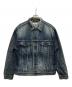 BALENCIAGA（バレンシアガ）の古着「ダメージ加工バックロゴデニムジャケット」｜ブルー