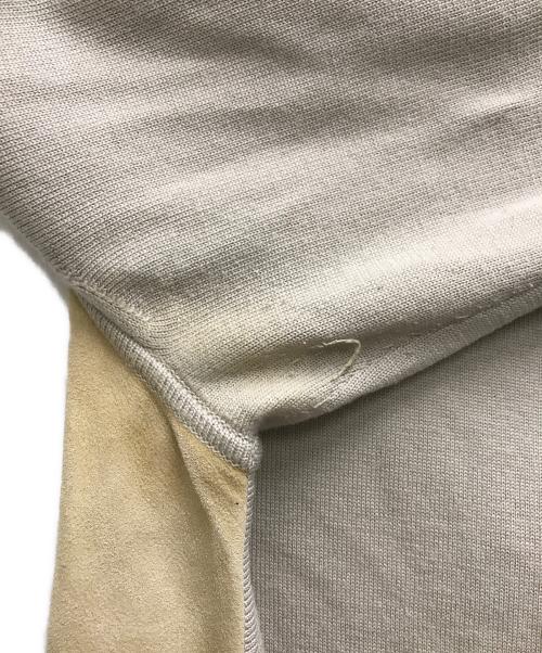 HERMES（エルメス）HERMES (エルメス) レザースイッチウールカーディガン ベージュ サイズ:34の古着・服飾アイテム