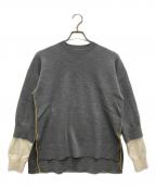 ENFOLDエンフォルド）の古着「Cash feel レイヤードニットP.O」｜グレー