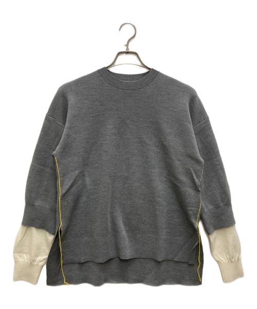 ENFOLD（エンフォルド）ENFOLD (エンフォルド) Cash feel レイヤードニットP.O グレー サイズ:38の古着・服飾アイテム