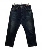 Evisu Jeansエヴィスジーンズ）の古着「ペイントデニムパンツ」｜ブルー