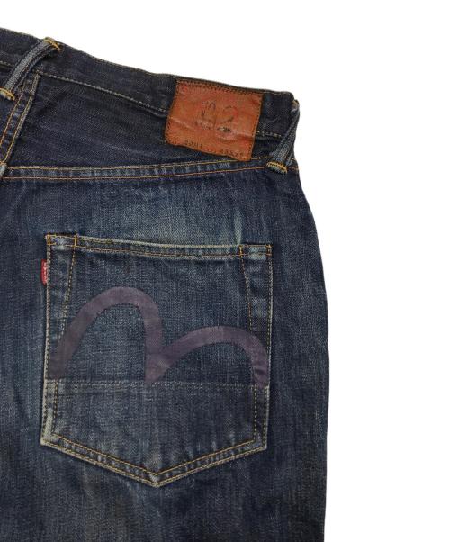 Evisu Jeans（エヴィスジーンズ）Evisu Jeans (エヴィスジーンズ) ペイントデニムパンツ ブルー サイズ:88.5cm (W35)の古着・服飾アイテム