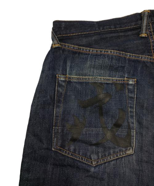 Evisu Jeans（エヴィスジーンズ）Evisu Jeans (エヴィスジーンズ) ペイントデニムパンツ ブルー サイズ:88.5cm (W35)の古着・服飾アイテム
