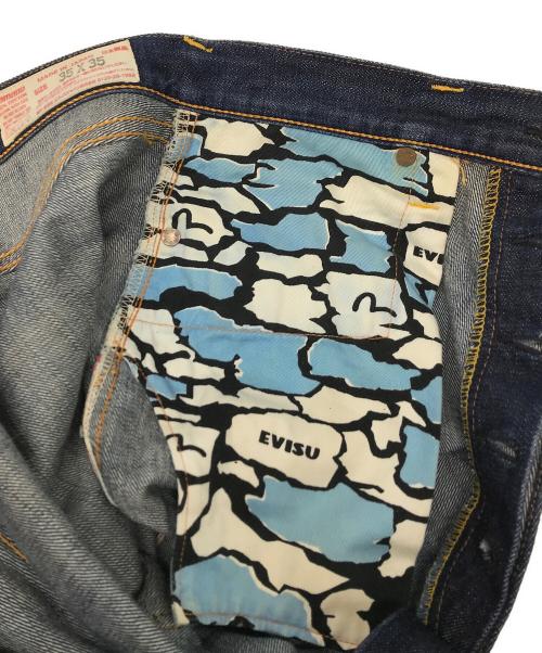 Evisu Jeans（エヴィスジーンズ）Evisu Jeans (エヴィスジーンズ) ペイントデニムパンツ ブルー サイズ:88.5cm (W35)の古着・服飾アイテム