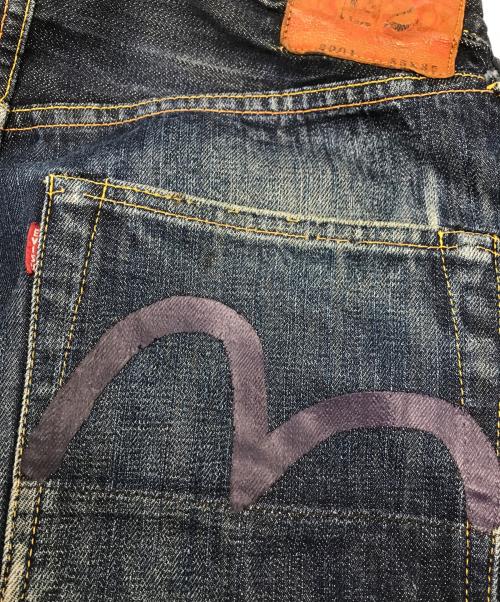 Evisu Jeans（エヴィスジーンズ）Evisu Jeans (エヴィスジーンズ) ペイントデニムパンツ ブルー サイズ:88.5cm (W35)の古着・服飾アイテム